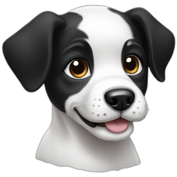 black and white puppy emoji