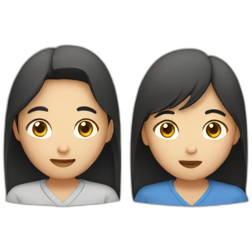 two asian people talking emoji