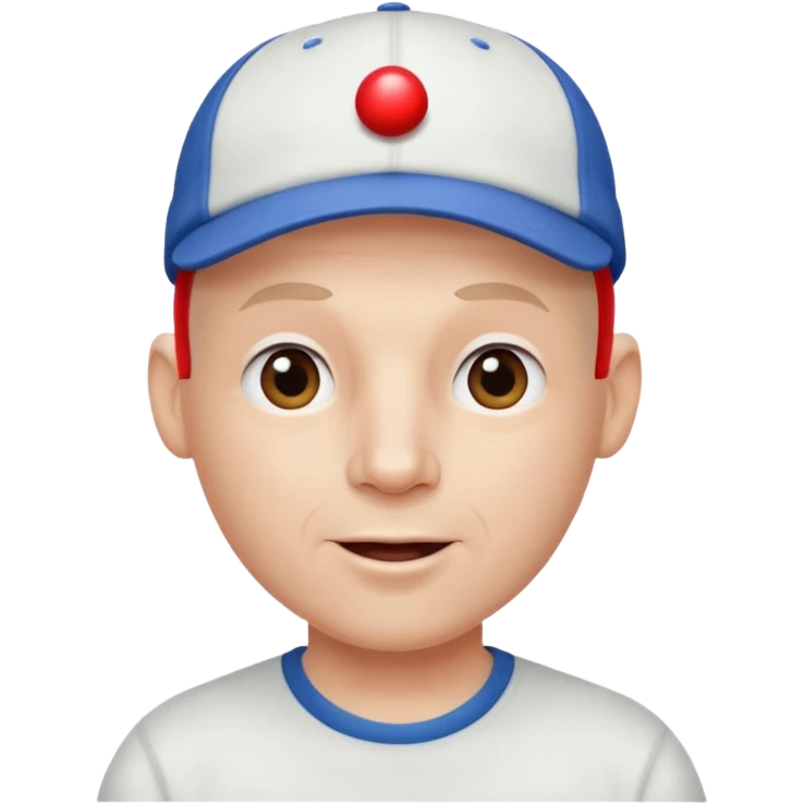 Bald man humming with a ball cap on emoji