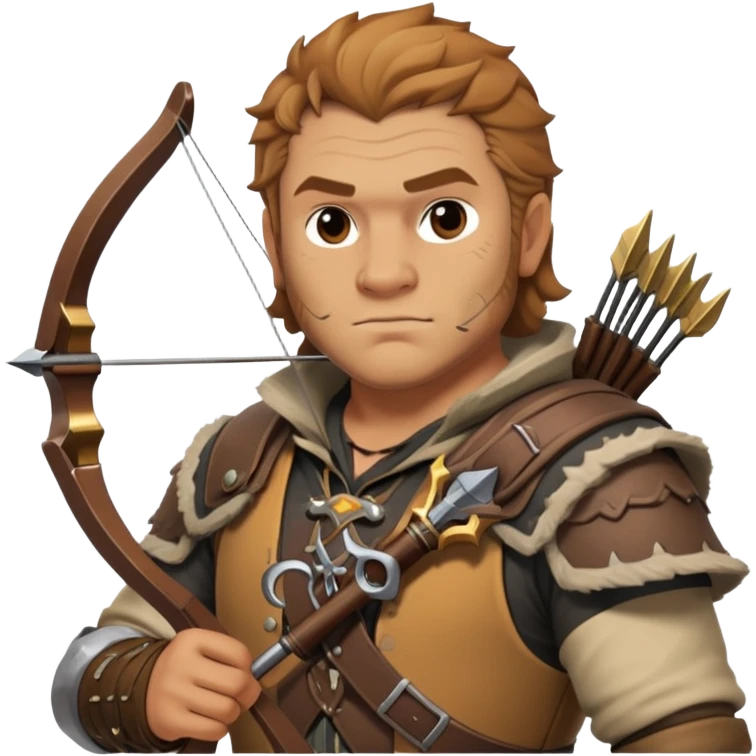 Varric Tethras from Dragon Age with crossbow and chest hair emoji