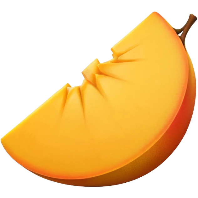 flat minimal emoji, single mango slice with cube-cut surface, bright yellow-orange, isolated, no face, no background, not cartoon, not multiple cubes emoji