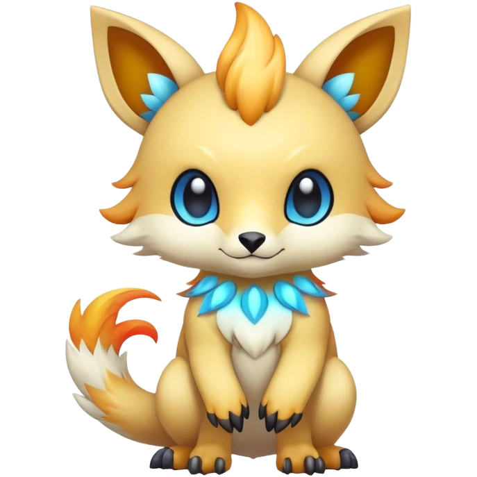 Cute cool colorful fantasy animal hybrid Fakemon full body emoji