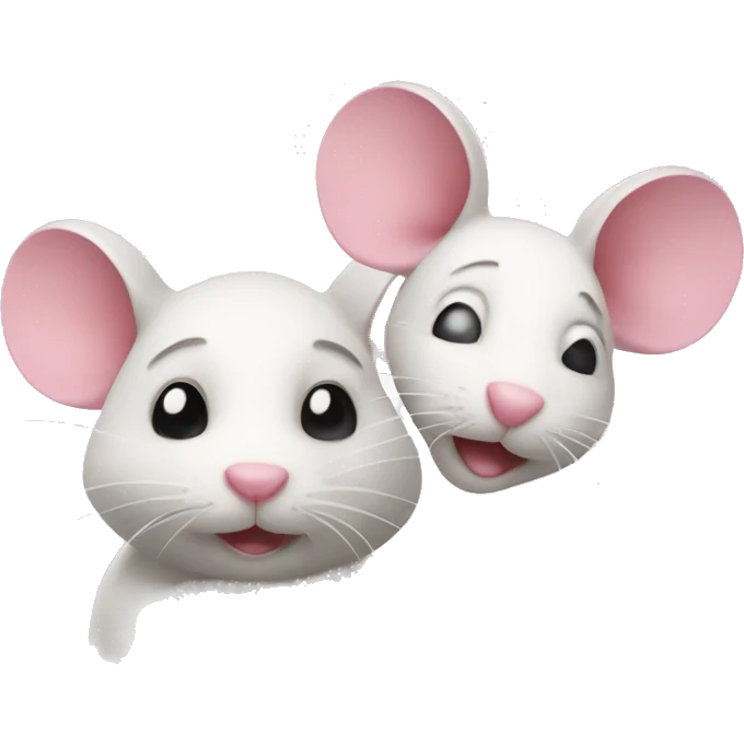 one pink rat and one white rat emoji