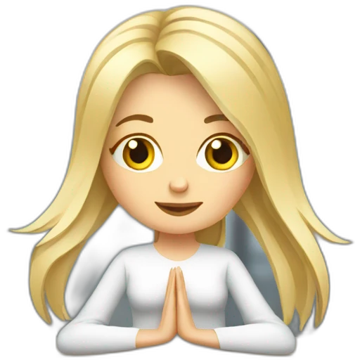 blond data analyst woman doing yoga emoji