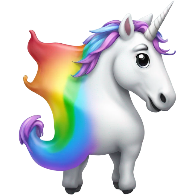 unicorn pooping out rainbow emoji