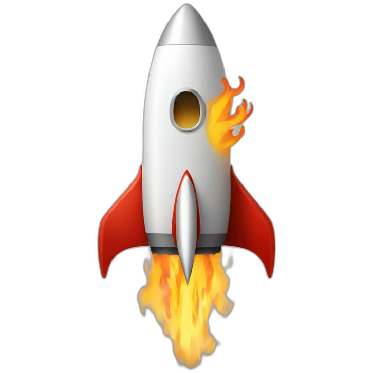 rocket with flame shaped as Ukrainian trident emoji