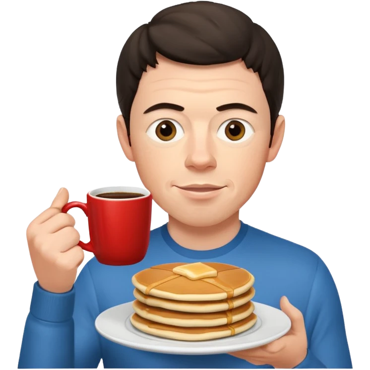 Rory mcilroy eating pancakes and holding a mug of coffee that says Uncle Bills emoji