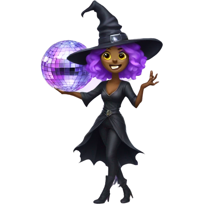 Disco ball witch emoji