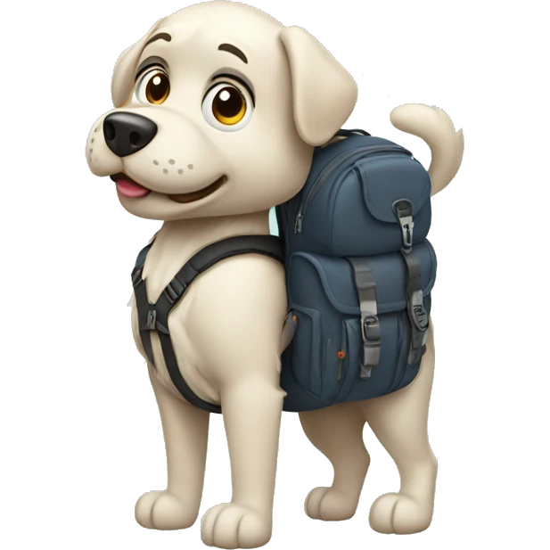 Dog with back pack  emoji