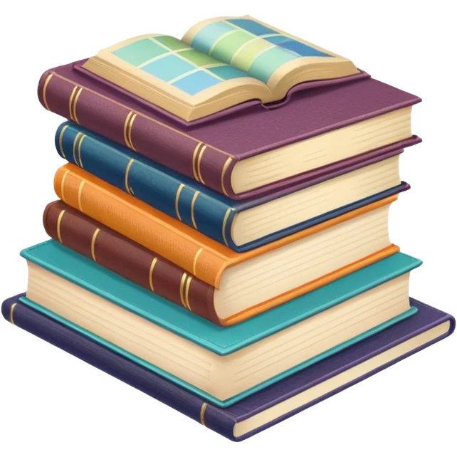 an open book with wallpaper samples. emoji