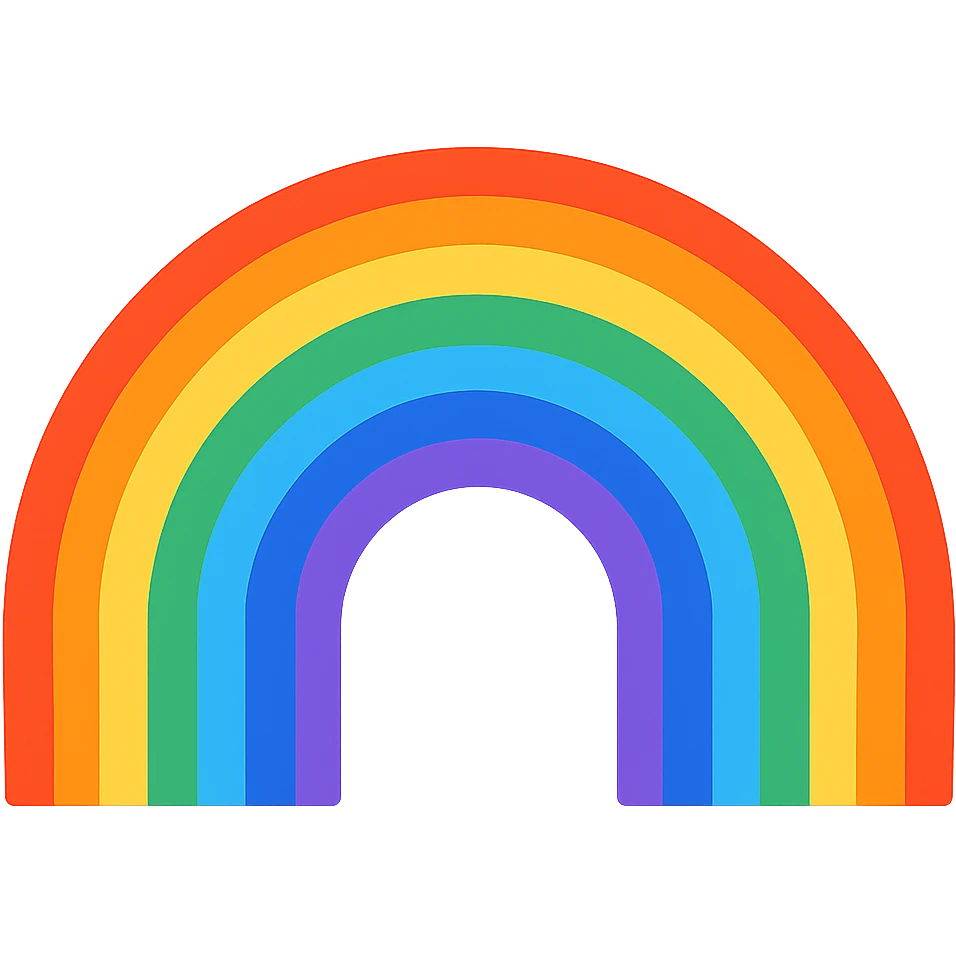 rainbow, digital illustration emoji