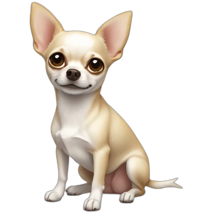 Chihuahua blanco gordo gracioso emoji