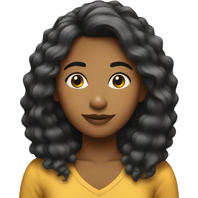 Chica de pelo negro lacio emoji