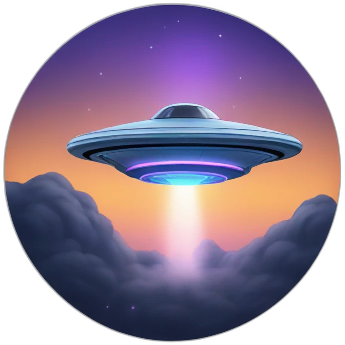 ufo taking off under angle emoji