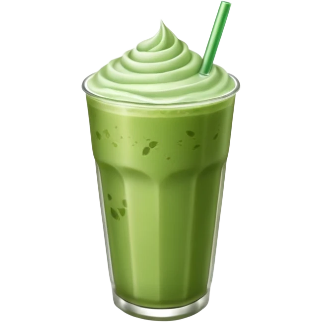 an iced matcha latte with no whip cream on top emoji