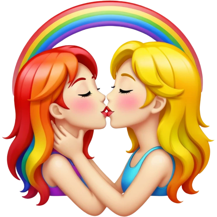 Double rainbow kiss emoji