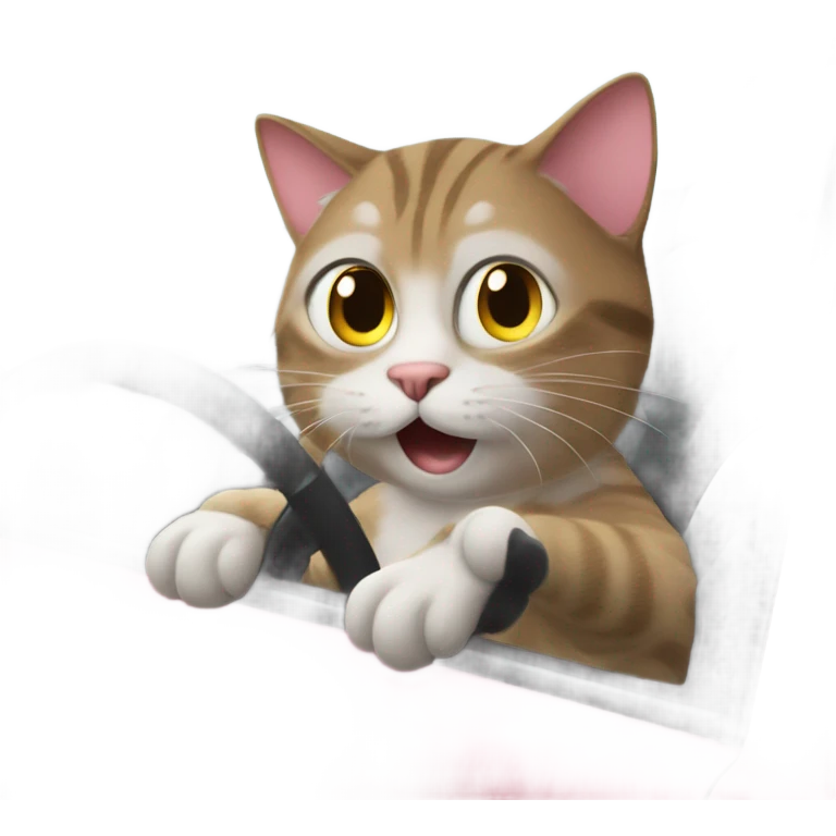 Cat driving car  emoji