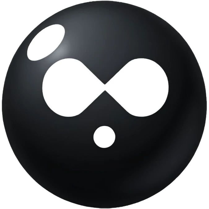 Black Ball with MB written on in the middle of it. Nothing else no holes or anything. emoji