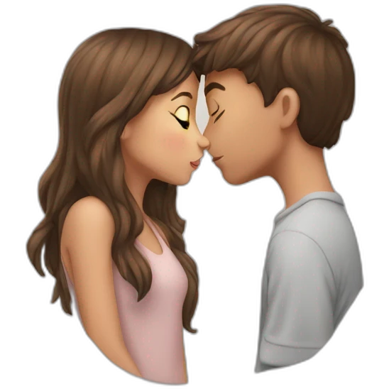 Boy kissing girl emoji