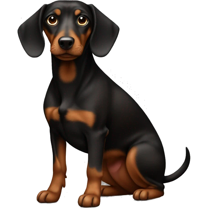 black and brown teckel dog emoji
