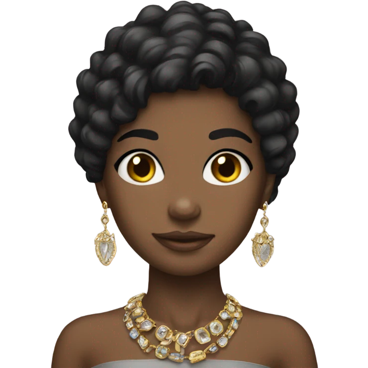 black-haired girl with jewelry emoji