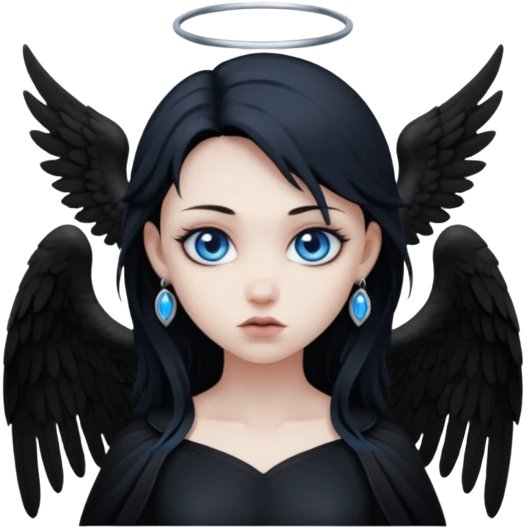 dark angel with dark wings emoji