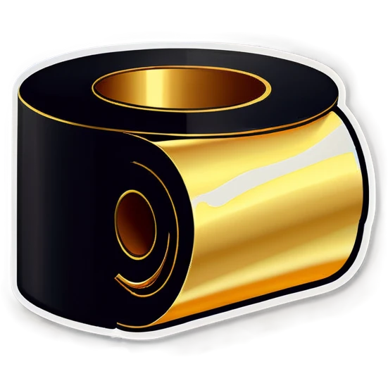 Toilet paper made out of gold emoji