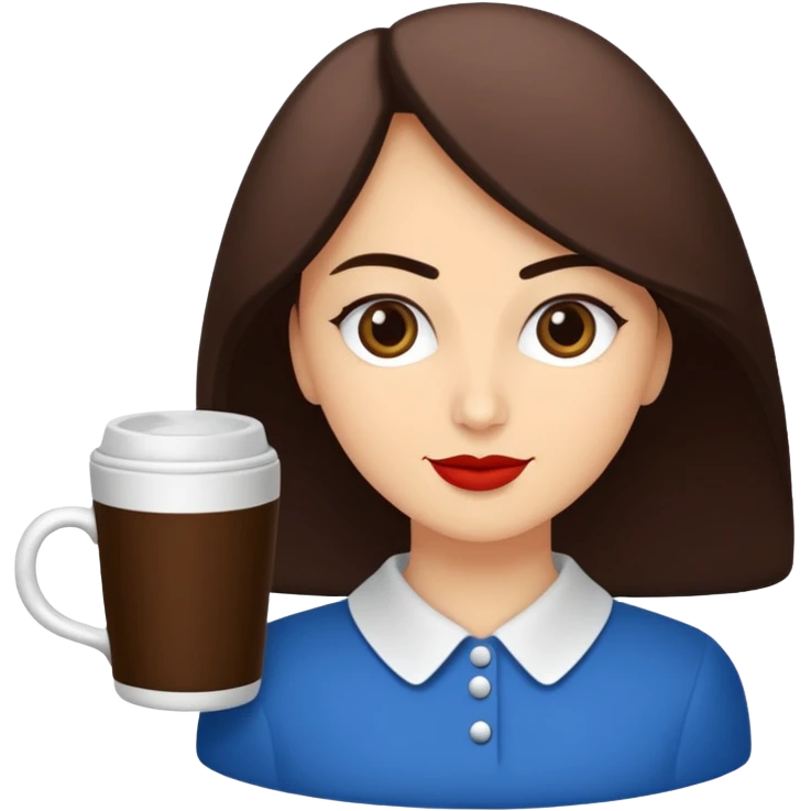 Koyu kahverengi kelebek model saçları olan buğday tenli bir kız emoji