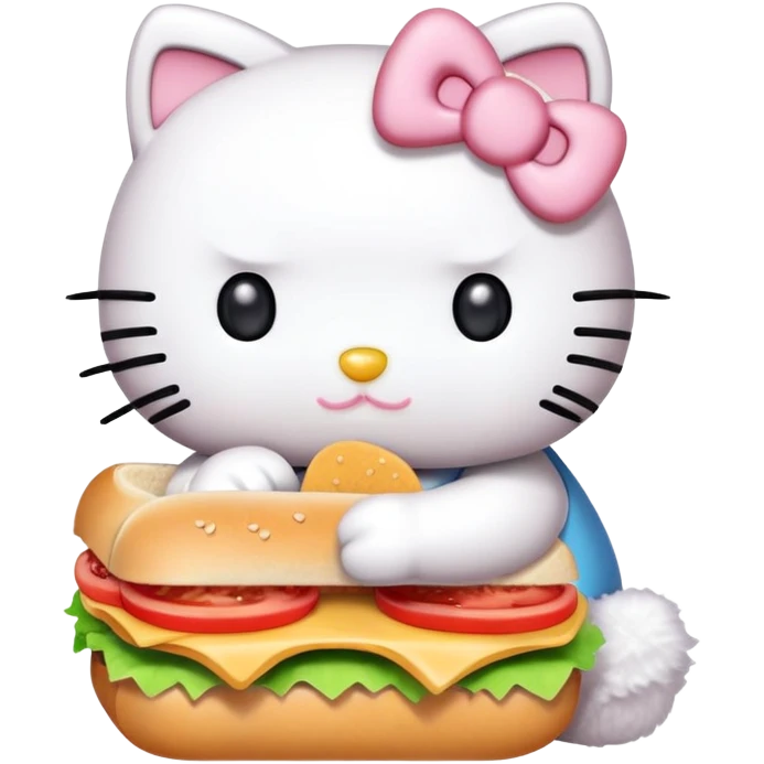 Hello kitty eating a sandwich  emoji