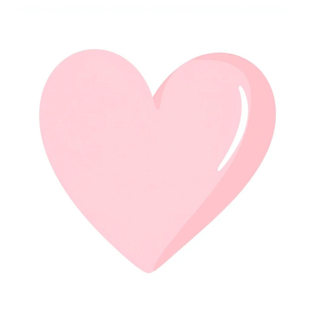 pastel pink hand-drawn heart emoji
