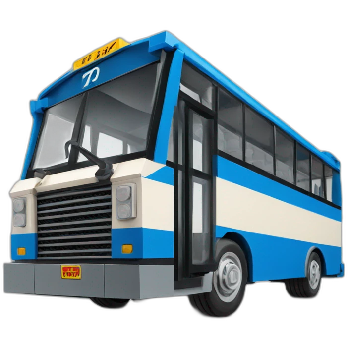 Bus with lego emoji