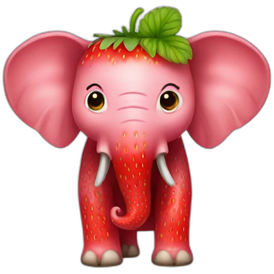 Strawberry elephant emoji