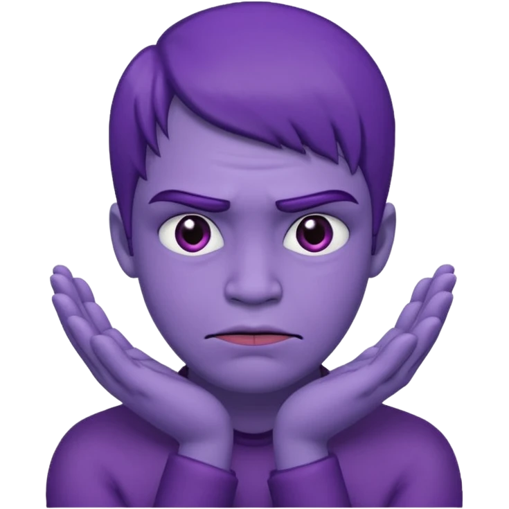 Grimace face, half frown with a side eye and hands clasped together emoji