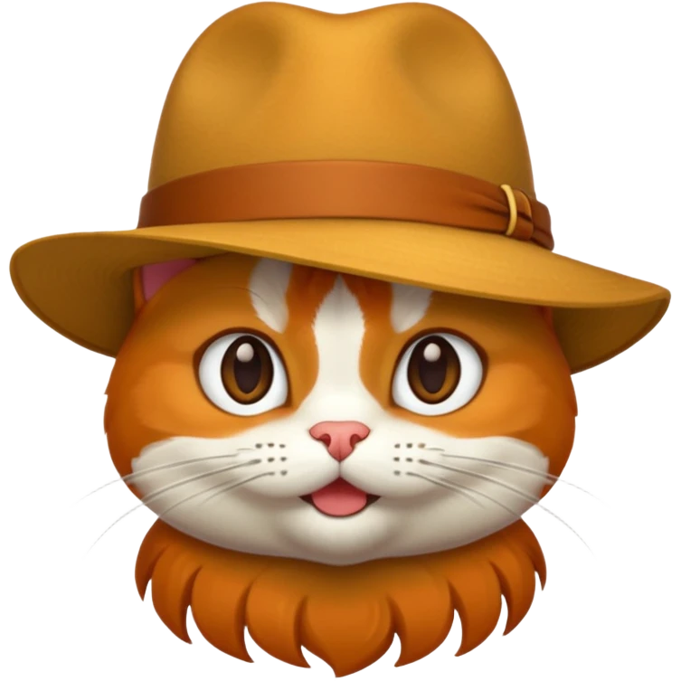 Chat qui porter pun chapeau emoji