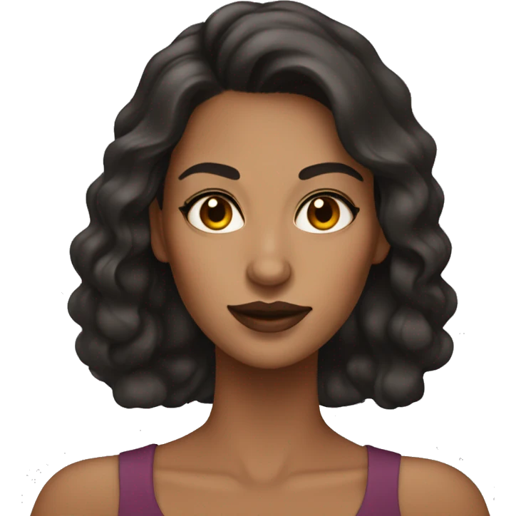 woman makeup artist with dark brown hair and tan skin  emoji