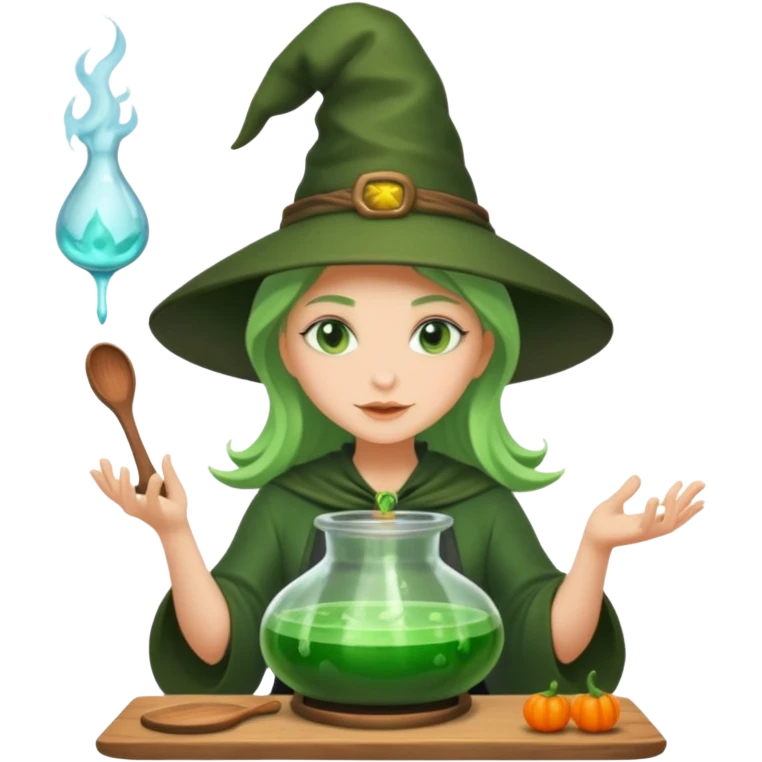 green witch cooking potion emoji