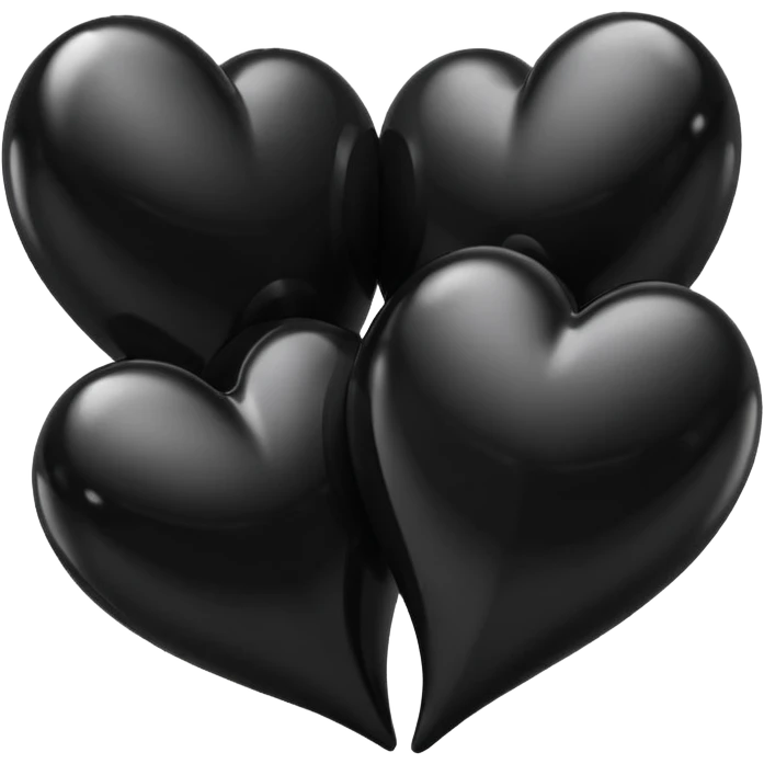Black rotade hearts emoji