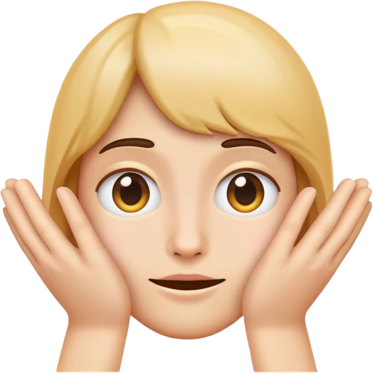 face peeking out from behind hands, classic emoji look emoji
