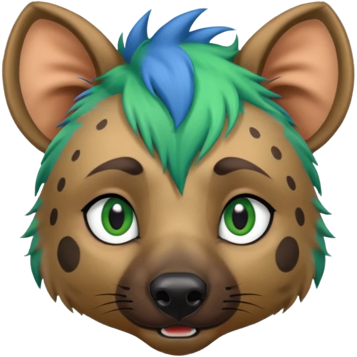 hyena with blue and green hair emoji