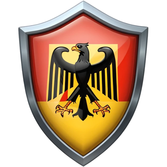 glossy shield with the German flag emoji