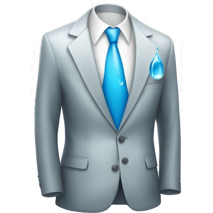 a drop of water dresssing a suit emoji