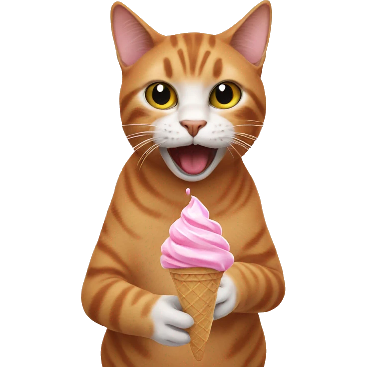 Cat eating ice cream emoji