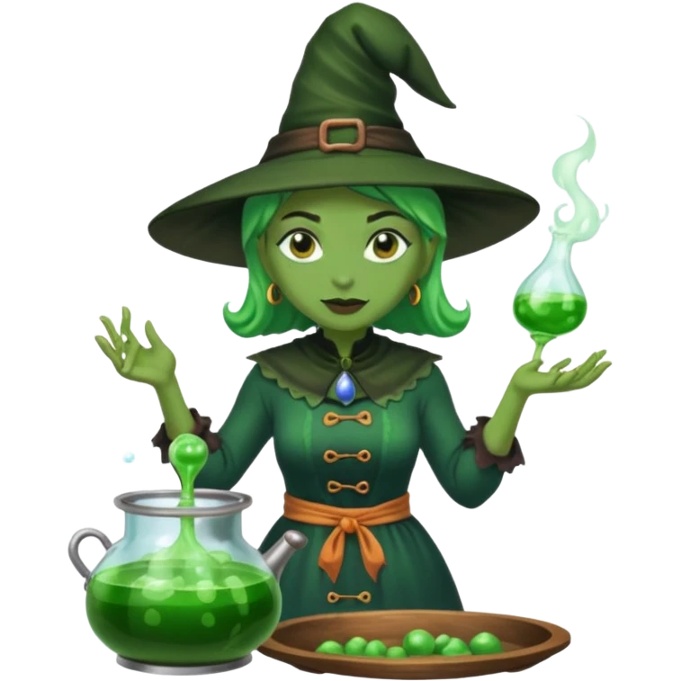 green witch cooking potion emoji
