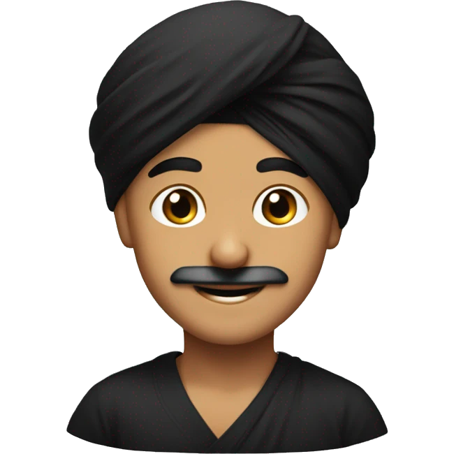 smiling sardar boy with black turban emoji