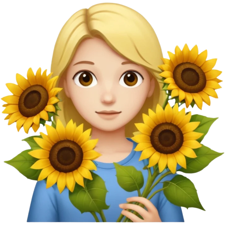 Teen with sunflower bouquet


























 emoji