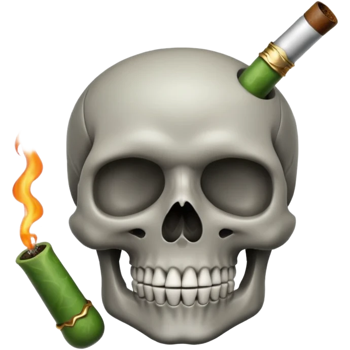 skull smoking pot emoji