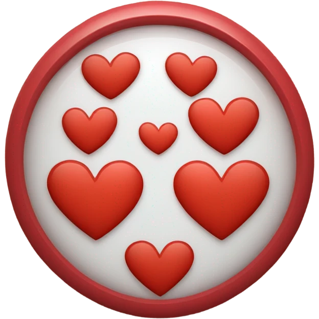 red heart shaped button emoji