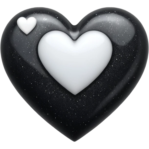 heart with black glitter and white heart emoji