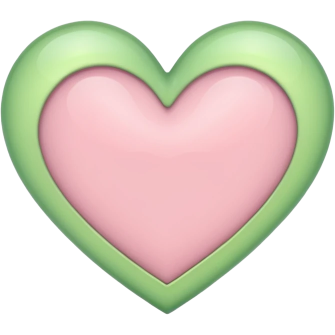 A half light green half light pink heart emoji