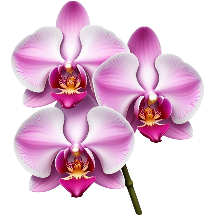 orchid with white and pink emoji